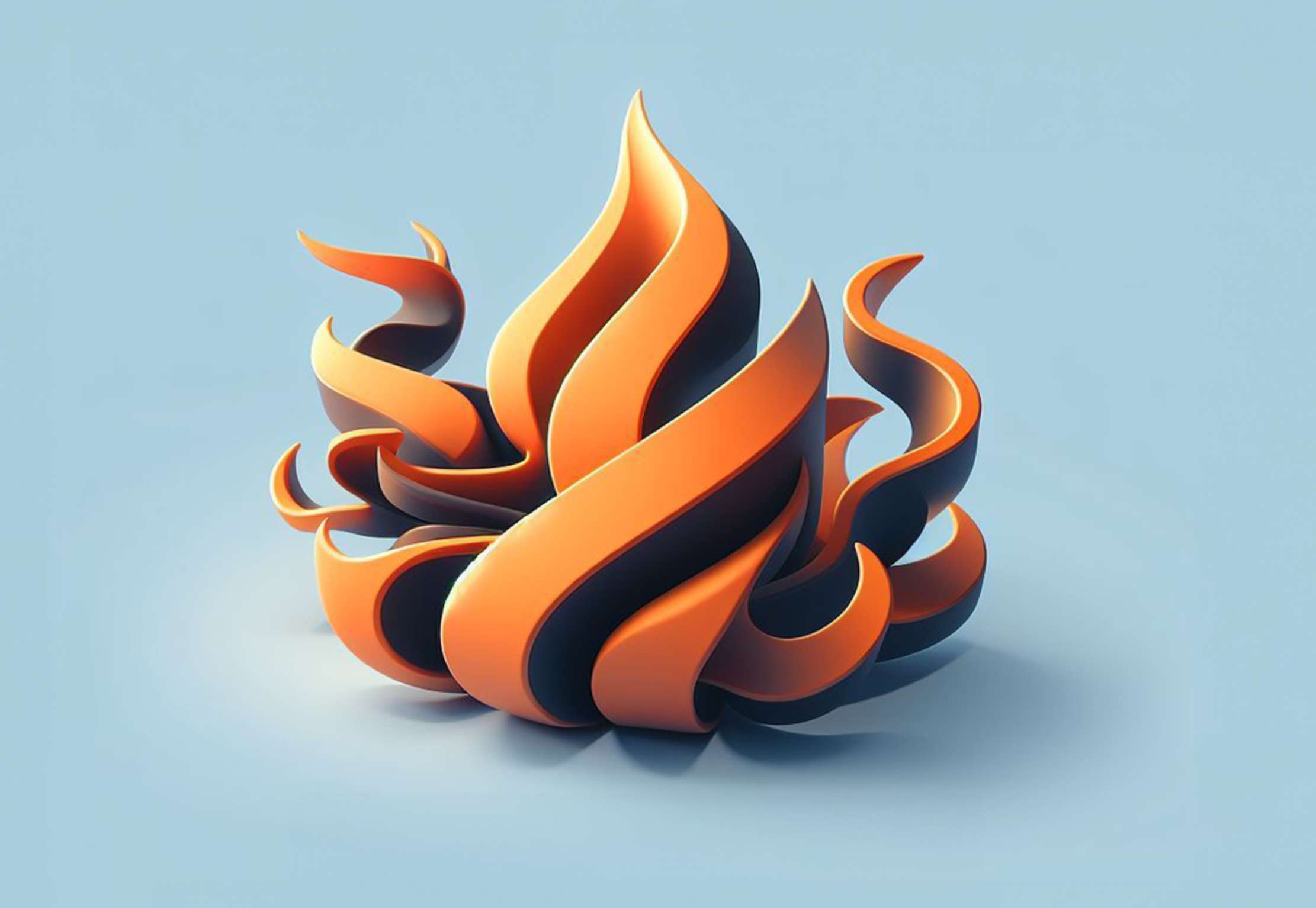 Dynamic flame logo representing energy and innovation